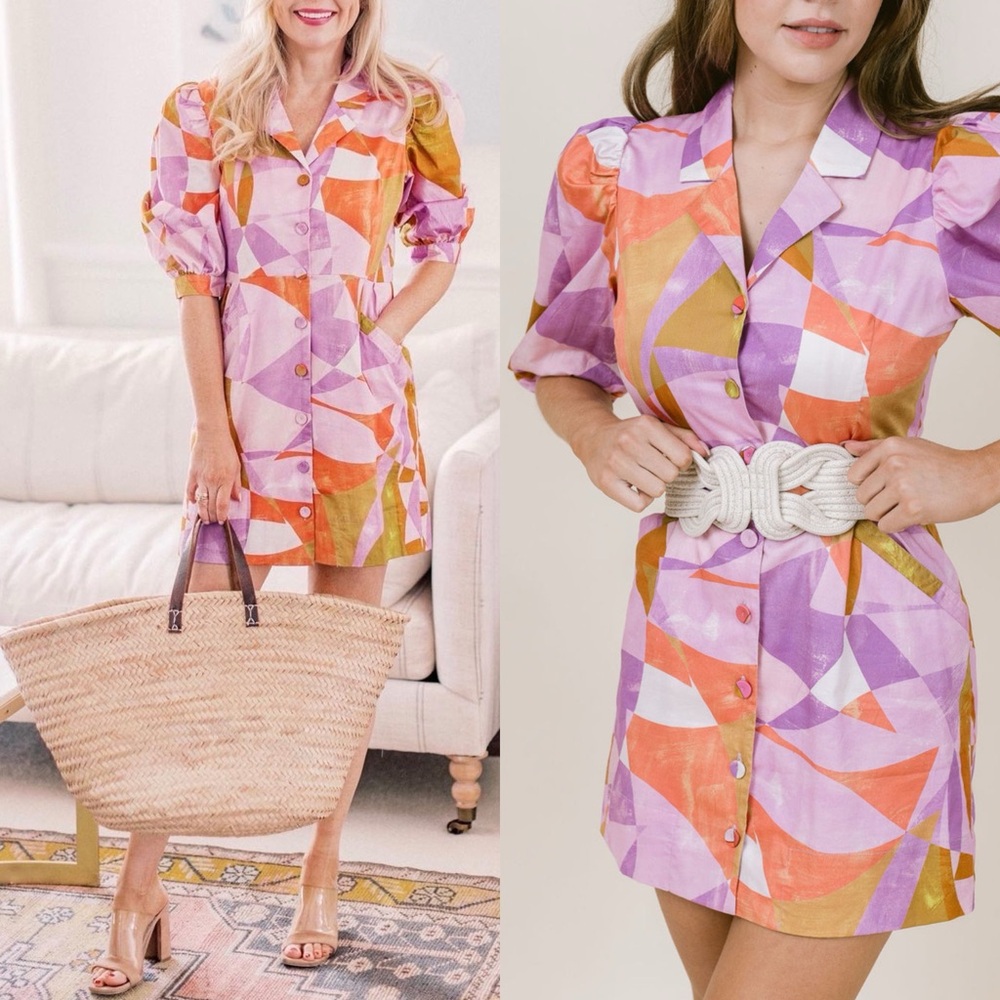 LAROQUE Beasley Dress in Pink Art Deco